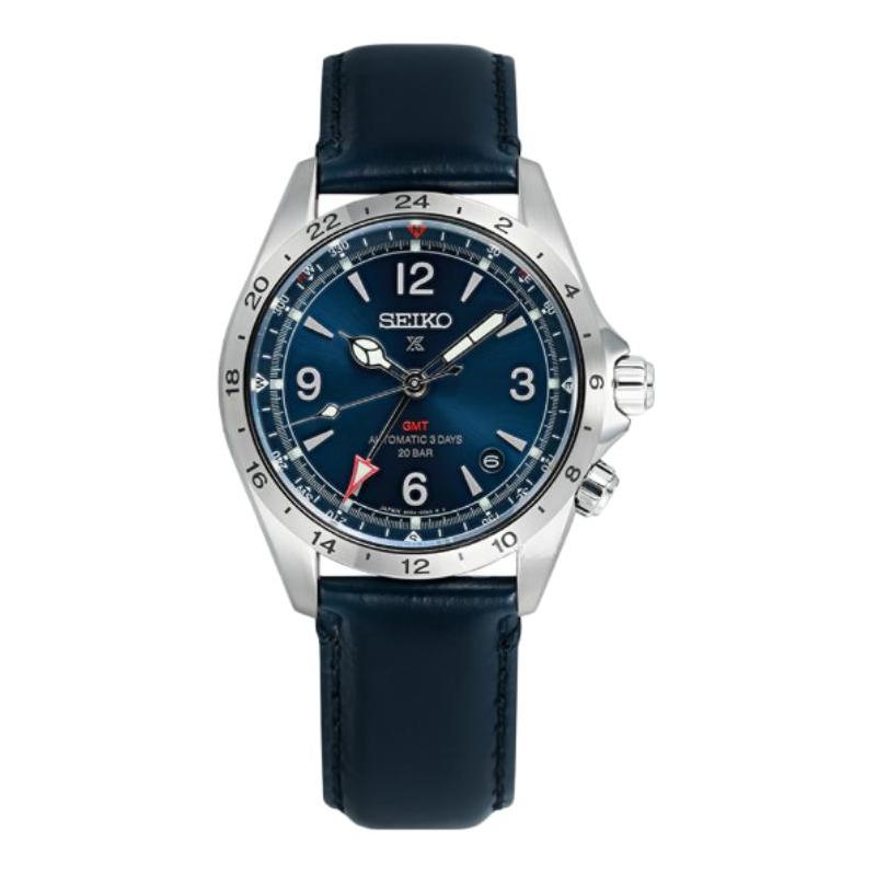 Seiko Серия Mountaineer 200м Водонепроницаемые Автоматические Кожаный Ремешок 39,45 мм Мужские Часы Черный Циферблат SPB377J1