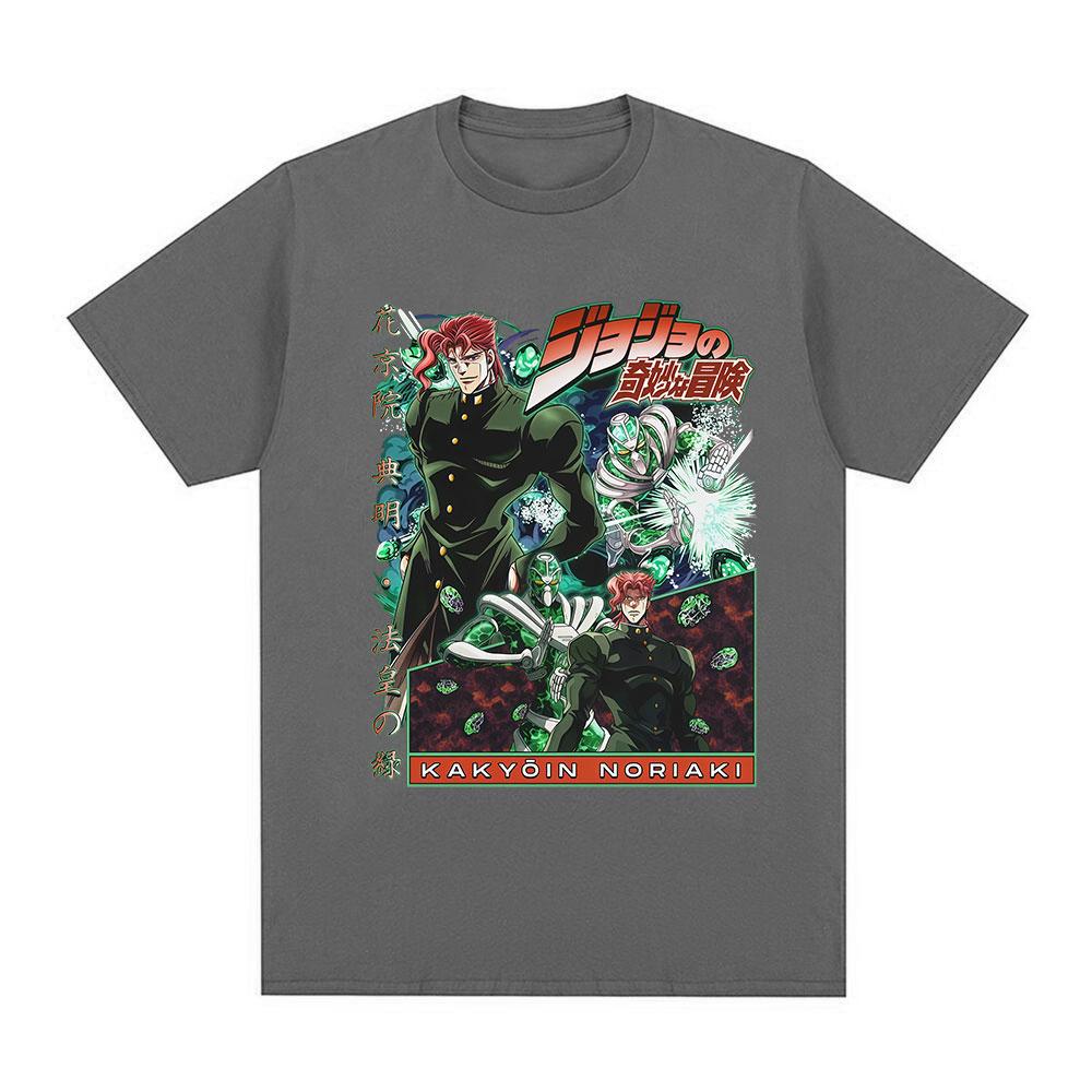 Аниме JoJo's Bizarre Adventure Какеин Нориаки Футболки Унисекс Женские Повседневные Харадзюку Хлопок Короткий Рукав Оверсайз Топ Уличная Одежда