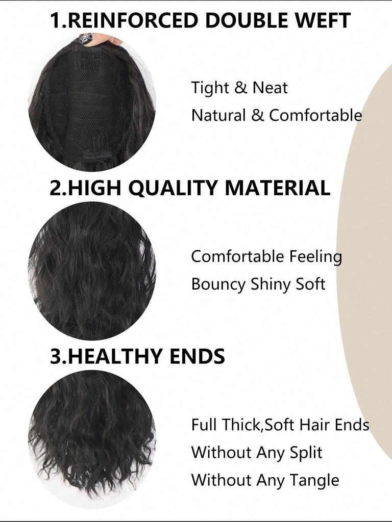 Ponytail Extension Synthetic Drawstring Ponytail For Women 14 Inch Short Wavy Fake Pony Tail Hair Piece For Daily Use