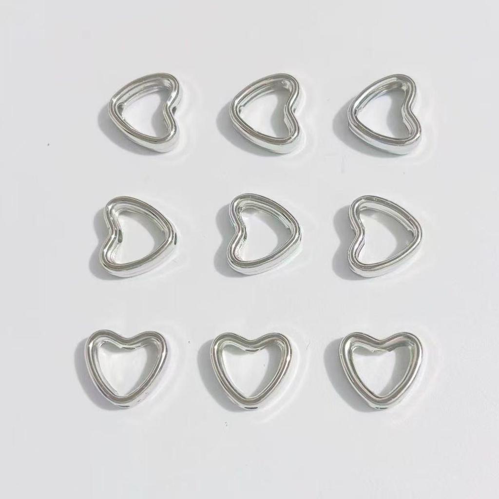 Heart-Shaped Double-Hole CCB Spacer Beads & Hollow Pendant for DIY Jewelry