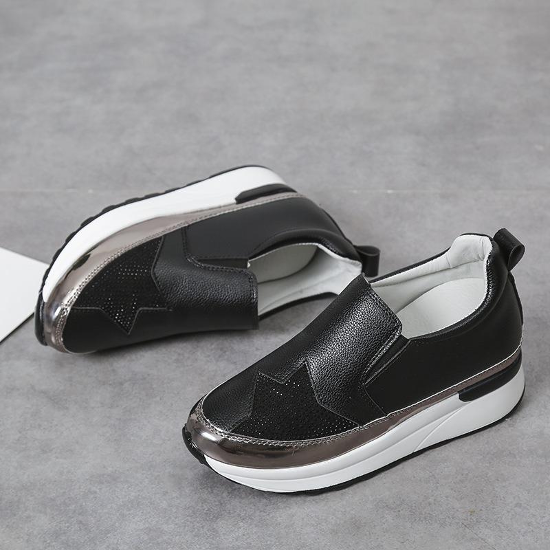 Ленивые туфли Модные Стразы Толстая Подошва Повседневный Внутренний Рост Увеличивающий Одиночный Туфли