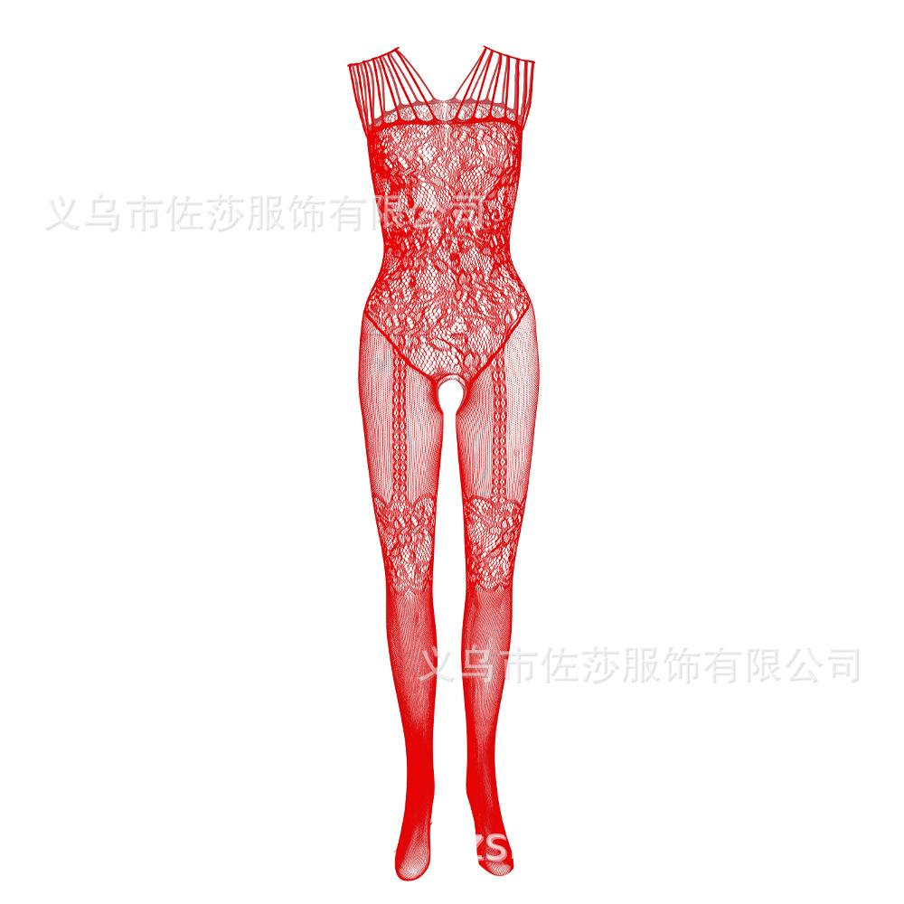 New Women's Jacquard Sexy One-piece Mesh Suspender