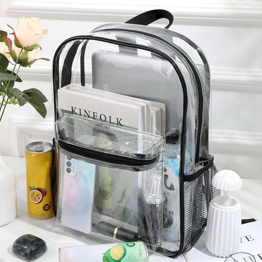 Прозрачный рюкзак большой емкости. Роскошные дизайнерские видимые рюкзаки. Рюкзак из ПВХ. Спорт на открытом воздухе.