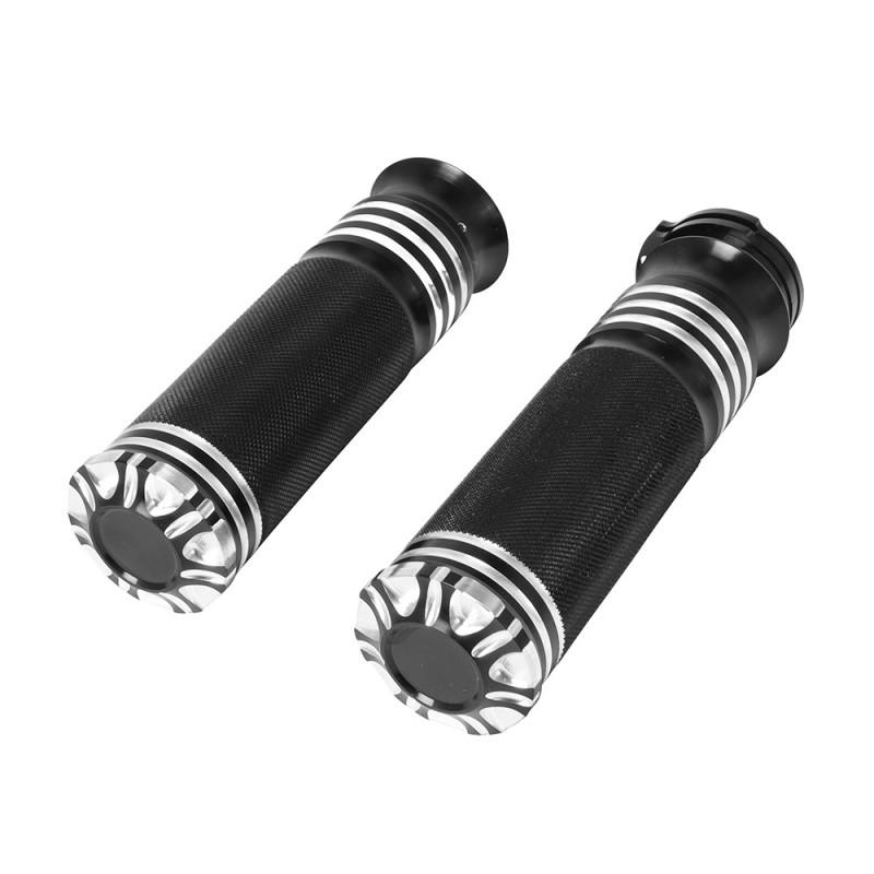 Universal 25mm Aluminum Knurled Handlebar Grips Harley-Davidson Classic Motorcycle Retro Customization