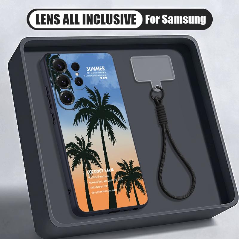 Морской чехол с принтом кокоса для Samsung S26 S25 Ultra S24 S23 FE S22 A15 A16 A17 A35 A36 A37 A54 A55 A56 A57 5G Гибридный магнитный матовый чехол