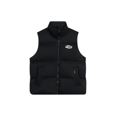 Li Ning Sports Lifestyle Series однотонный повседневный теплый жилет с воротником-стойкой, женские жилеты черного цвета AMRT060-2