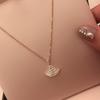 Small Skirt Fan-shaped Necklace for Women's Collarbone Full Diamond Rose Gold New Style Light Luxury Pendant