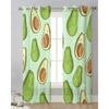 Avocado Green Seed Fruit Sheer Curtains for Living Room Decoration Window Curtains for Kitchen Tulle Voile Organza Curtains