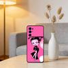 Be-Tty Boo-P Phone Case Black Silicone Soft For Samsung S25,S24,S21,S22,S23,S30,Ultra,S20,Plus,Fe,Lite