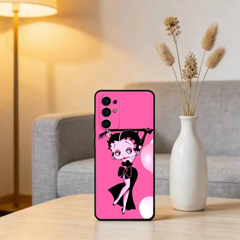 Be-Tty Boo-P Phone Case Black Silicone Soft For Samsung S25,S24,S21,S22,S23,S30,Ultra,S20,Plus,Fe,Lite