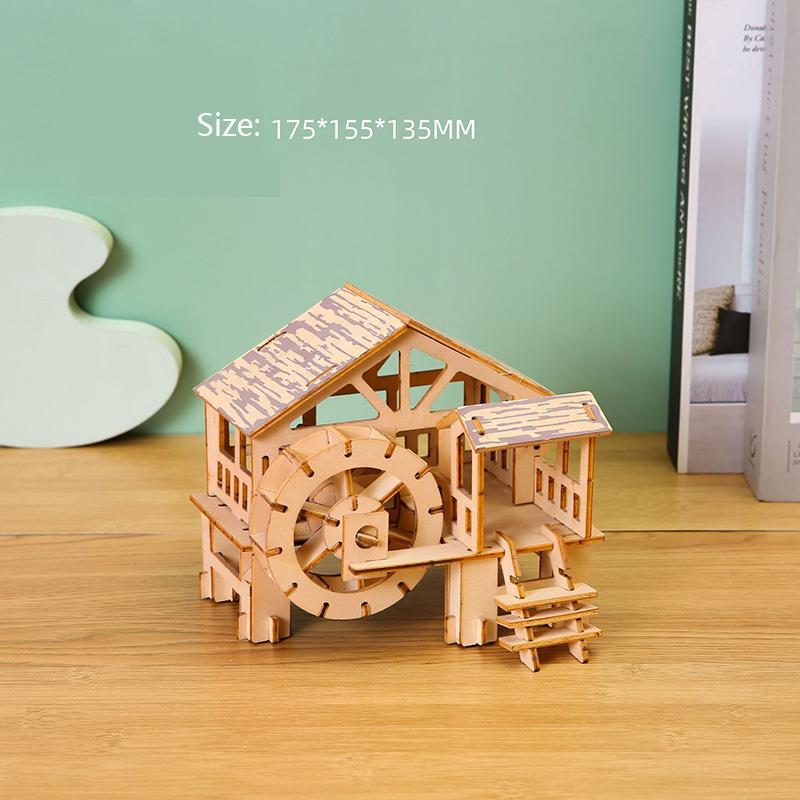 Лазерная резка Сделай сам Дома Виллы Здание 3D Деревянный пазл Игрушка Сборная модель Наборы Украшение стола Для детского подарка