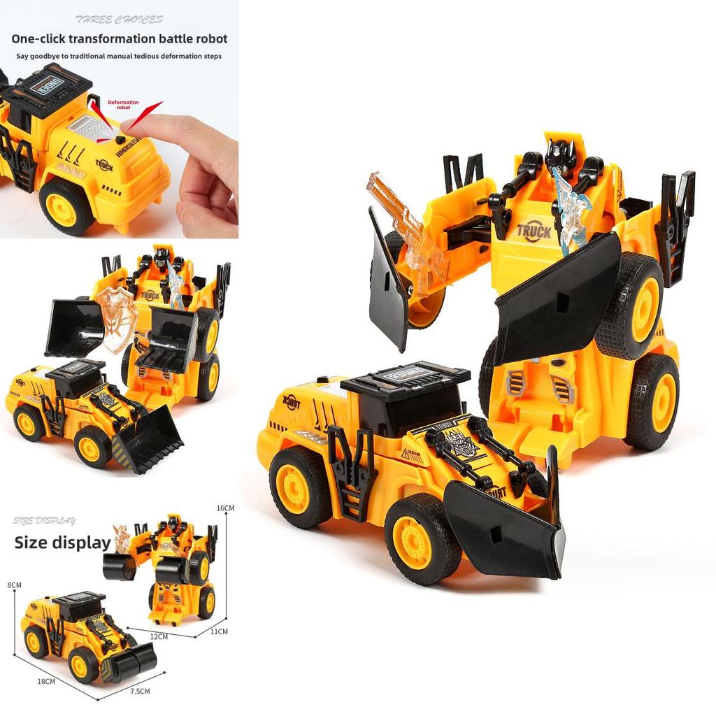Plastic Inertia Engineer Robot Car Model With Onebutton Transformation For Child Development