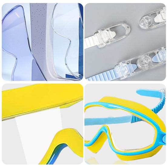 Комплект очков для плавания с широким обзором, противотуманные очки для плавания с зажимом для носа