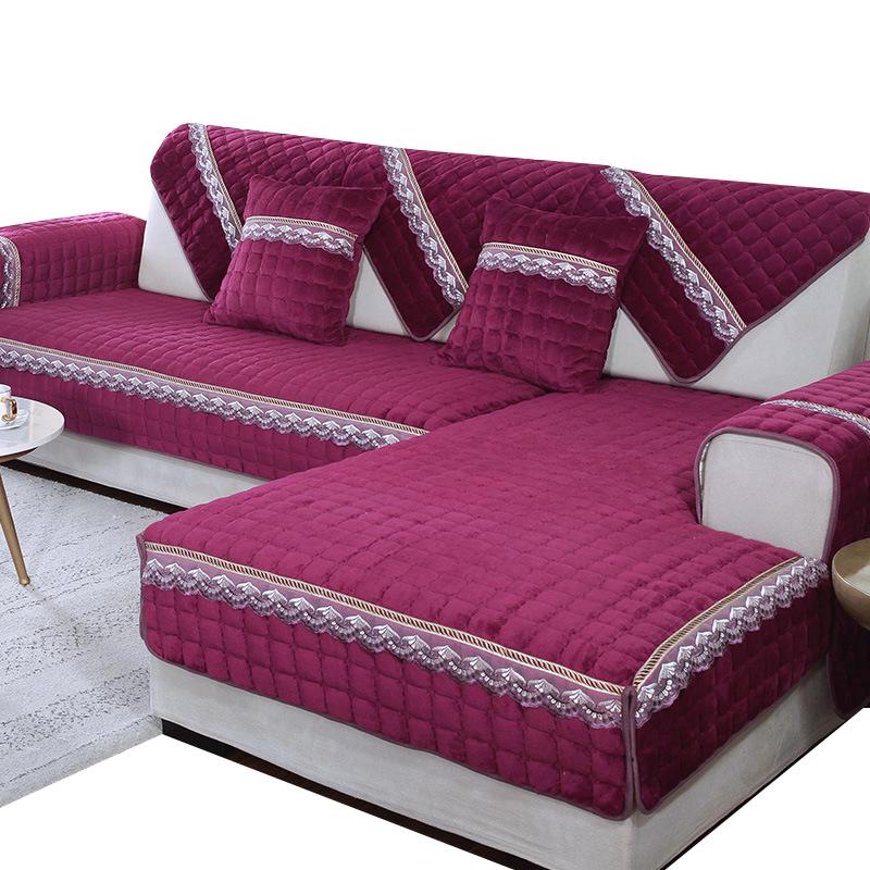 Thick Plush Sofa Cover Protector Non-slip Couch Cover Modern Flannel Sofa Covers For Living Room 3-seater Sofas And Armchair