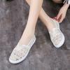 Mesh Breathable Shoes for Women Round Toe Woman Footwear Slip On Summer Flat 39 Aesthetic Comfortable and Elegant Cotton New In