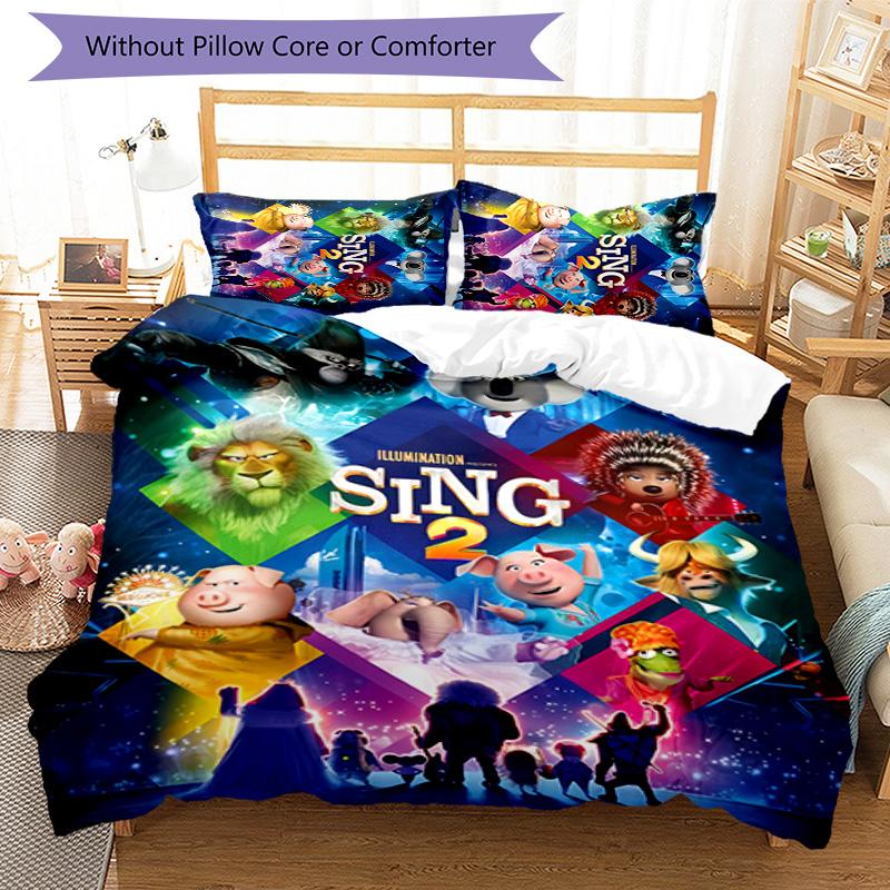 3pcs Sing pattern bedding set duvet cover set includes duvet cover &pillowcases,perfect all season bedroom decoration&gift