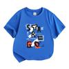Kids Boys Girls 100% Cotton Crew Neck Short Sleeve T-Shirt, Stylish Stare Go Graffiti Print Casual Soft Breathable Tee for Daily Wear Summer Active To