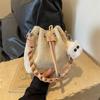 Foreign Style Niche Woven Bucket Bag Women'S Pastoral Style Texture Commuter Bag Popular Versatile Straw Woven Bag