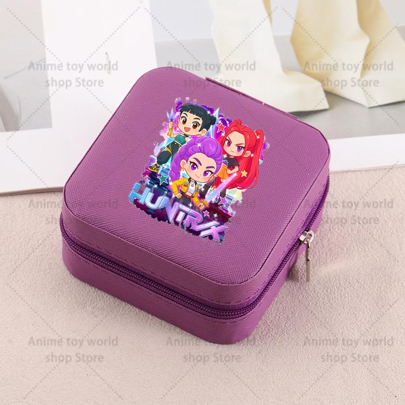 Kpop Demon Hunters Travel Portable Jewelry Storage Box Organizer Jewelry Case Earrings Necklace Ring Jewelry Boxes Birthday Gift