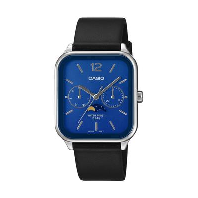 Мужские часы - Casio Collection, Функция фаз Луны, Синий и Черный, MTP-M305L-2AJF, Оригинальная японская модель