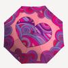1pc Heart Pattern Automatic Folding Umbrella - 8-Rib Iron Frame,  Portable Sunshade with Plastic Handle yy250731289