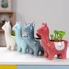 Alpaca succulent flower pot decoration indoor ceramic cartoon vase flower rack