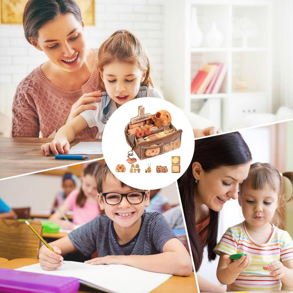 Пенал большой вместимости многослойный водонепроницаемый простой многоцелевой студенческий пенал и сумка для хранения косметики