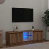 VidaXL TV Cabinet with LED Lights Artisan Oak Engineered Wood, TV Stand, Media Unit, TV Console 856350