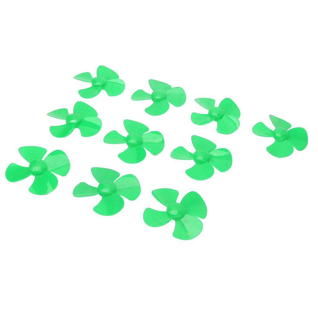 10Pcs 80mm 4 Blades Propeller Plastic DIY Rotating Toy Model Accessories with 2mm Hole XR?149Green