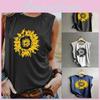 Sleeveless Sunflower Womens Tops Blouse Ladies Vest Tank Pullover Tee Tshirts