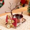 Christmas Reindeer Tealight Candle Holder Gold Iron Decoration for Table Window Versatile Christmas Holiday Decor