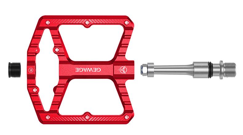 Gewage Aluminum Sealed Bearing Platform Bicycle Pedals Red
