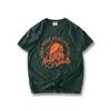 American Retro Print Pure Indian Cotton Short Sleeve T-shirt Men Summer Trendy Bottoming Shirt Export Cotton T-shirt
