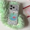 Прозрачный позолоченный зеленый яблочный золотая рыбка кулон ins Корейский подходит Apple 17ProMax чехол для мобильного телефона iphone15 новый 16pro женский милый 17pro