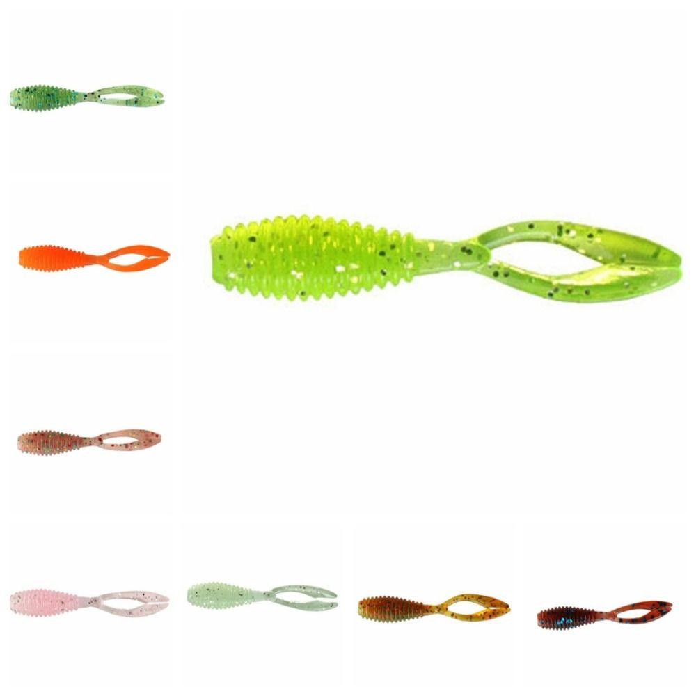 20PCS 3.5cm/0.4g Worm Bait Twin Tail Jigs Wobbler Rockfish Soft Worm Lure  Fresh Water