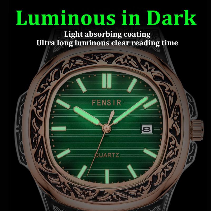 Роскошные мужские наручные часы Светящиеся Водонепроницаемые Дата Мужские часы Нержавеющая сталь Мужские кварцевые часы Повседневные мужские часы