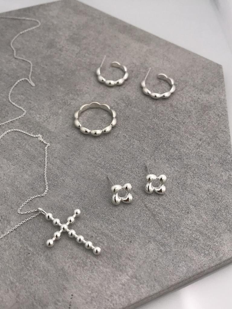 925 silver ball cross necklace