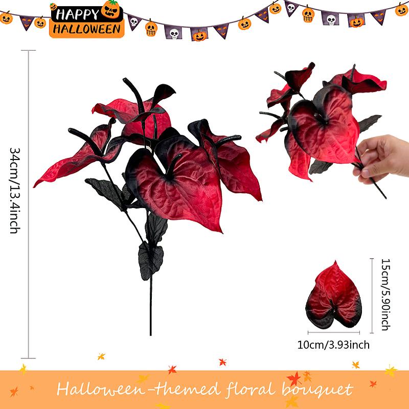 Halloween Plastics Arrange Props Bouquet Home Simulated Horseshoe Lotus Ornament Multiple Colors Desktop Table Party Decoration