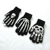 Creative Black Warm Gloves Halloween Luminous Gloves Unisex Knitted Gloves Non Slip Skeleton Gloves for Outdoor