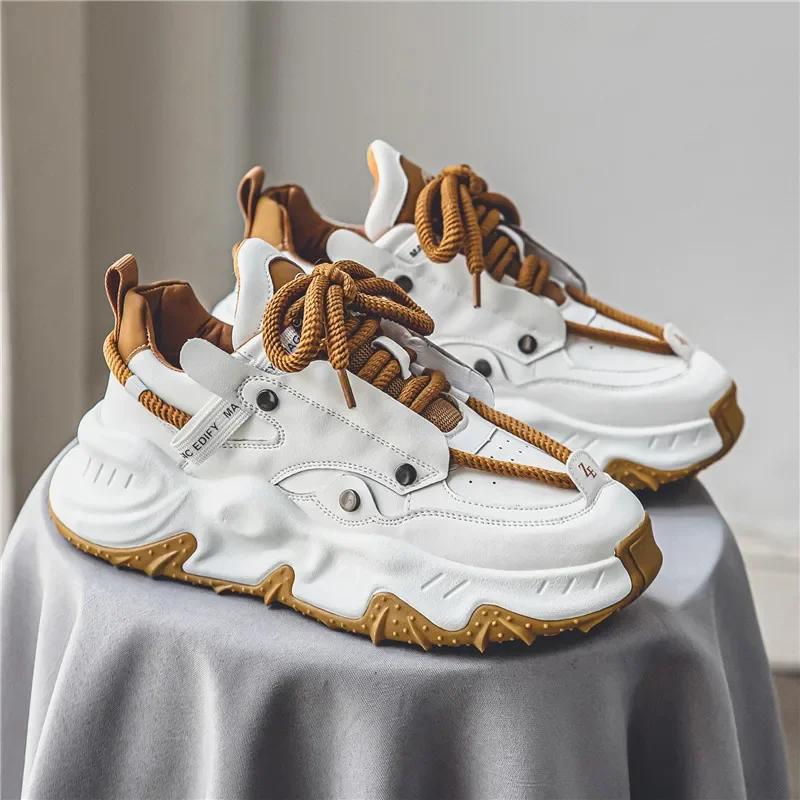 Мужские кроссовки, легкие, роскошные, модные, универсальные, повседневные, на платформе, для активного отдыха, нескользящие, износостойкие, дизайнерская мужская обувь 2025