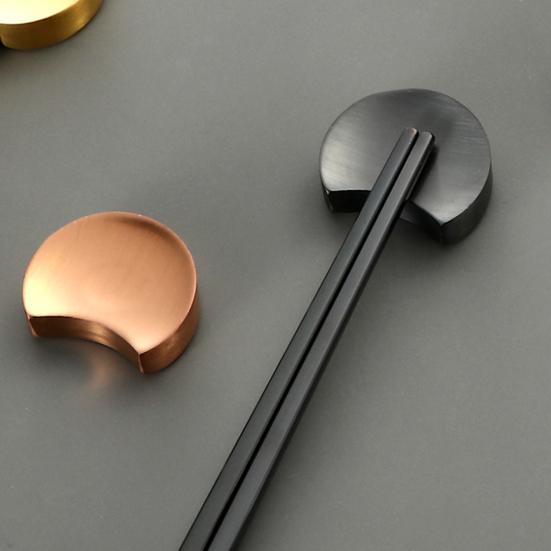 Держатель для палочек для еды из нержавеющей стали в форме луны, подставка для палочек для еды, настольная подставка для посуды для украшения дома