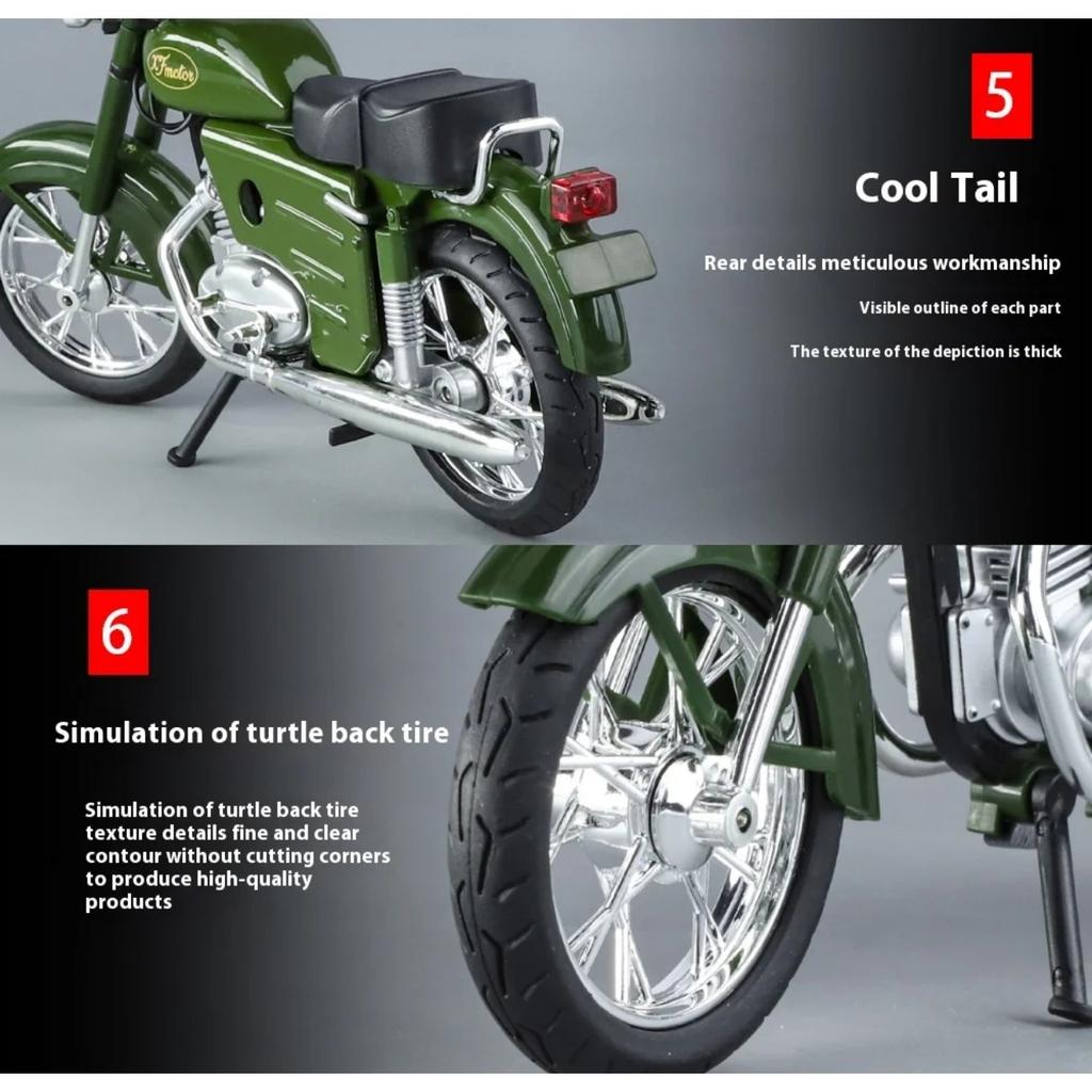Модель мотоцикла Чехословакия Jawa250 в масштабе 1/10, литая из сплава, со звуком и светом, автоцикл, изысканные настольные украшения, подарки