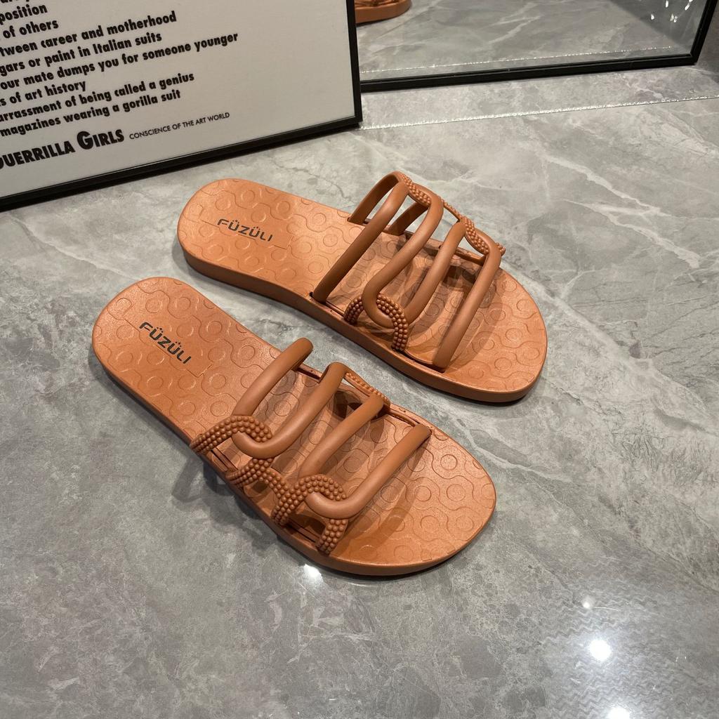 Летние тапочки женские модные тапочки на плоской подошве для дома и отдыха ленивые педали интернет знаменитости пляжные тапочки