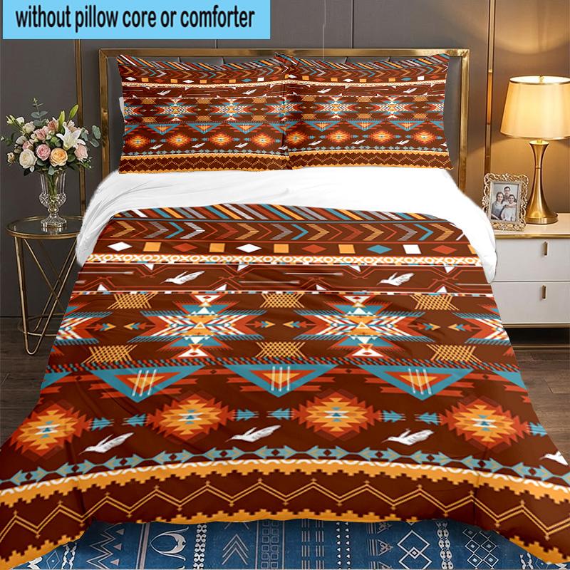 Native American Pattern 3PCS Bedding set,Ideal for 1pc Duvet Cover And 2pcs Pillowcases Perfect for Fan gift,Ideal for Bedroom, Dormitory