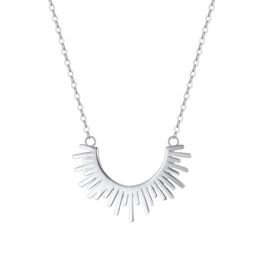 Fashion Jewelry 925 Sterling Silver Minimalist Flower Pendant Necklace for Women Gold Plated Clavicle Chain Necklace