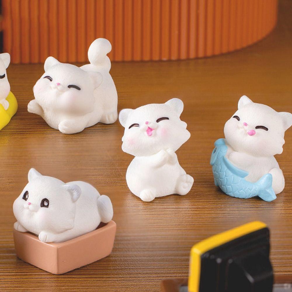 Party Supplies Cute Mini Cat Figurines DIY Resin Crafts Cat Statue Cartoon Kitten Figurines Miniature Car Accessories