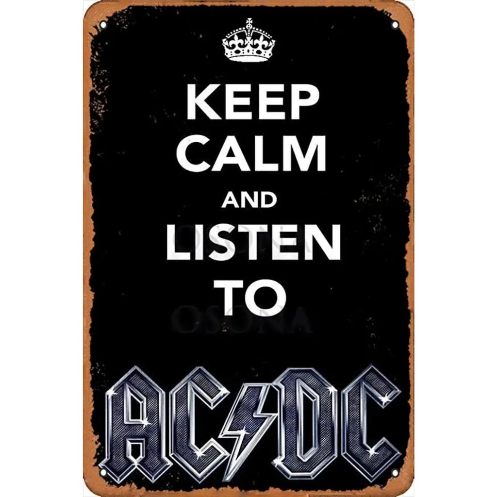 AC DC Vintage Heavy Metal Music Cool Classic Rock Band Metal Tin Sign for Home Restaurant Cafe Bar Art Wall Decoration Gifts