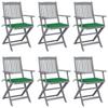 Day and Night - Day and Night Folding Garden Chairs 6 Units Cushions Solid Acacia Wood