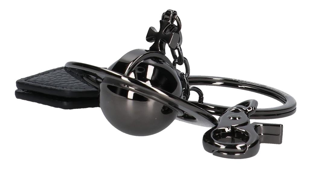 VIVIENNE WESTWOOD Брелок ГАДЖЕТЫ 3D СФЕРА ЦВЕТА ОРУЖЕЙНОЙ СТАЛИ 8203011IU OM0014 МЕТАЛЛ N403 ЧЕРНЫЙ ПУ КОЖА ЗЕРНИСТАЯ [Б/у]