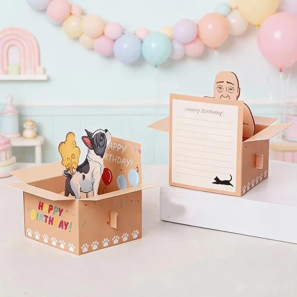 Humorous Character 3D Birthday Greeting Card Novelty Happy Birthday Card Kids Birthday